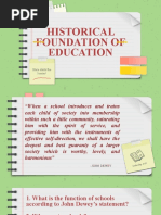 Historical Foundation of Education: Here Starts The Lesson!