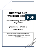 READING AND WRITING - Q1 - W2 - Mod2