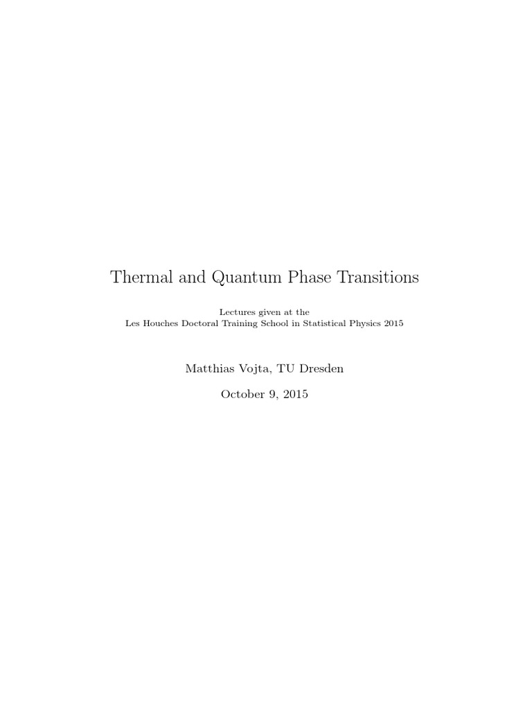 Quantum Phase Transition | PDF | Phase Transition | Condensed Matter