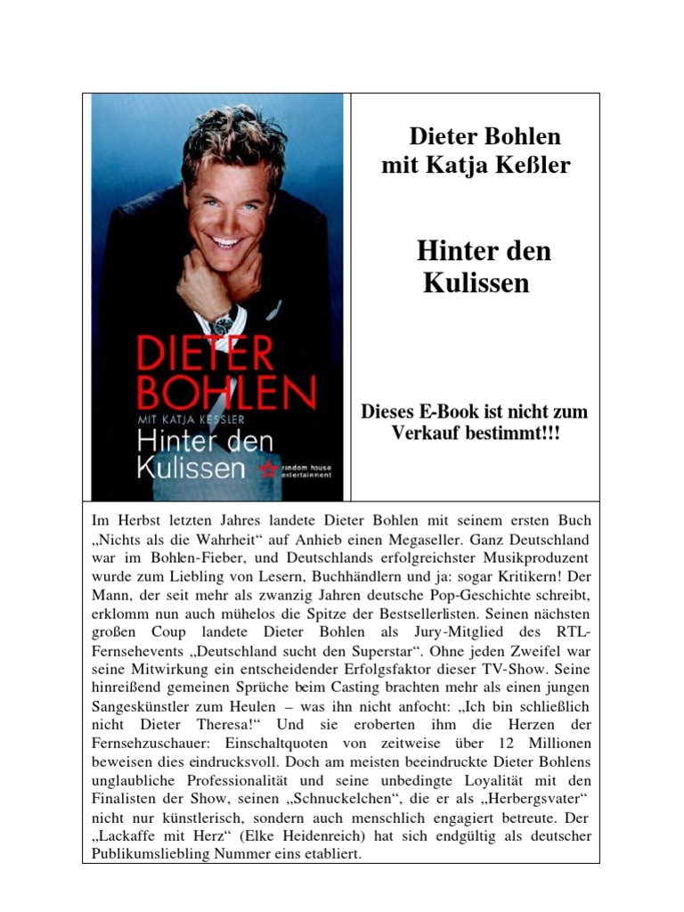 Dieter Bohlen (Deutsch) PDF Bild