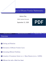 Efficient Frontier Mathematics Quick Intro