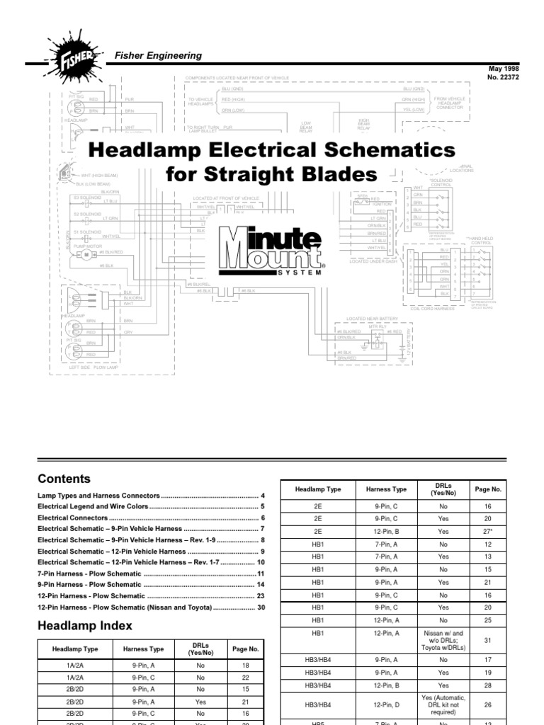 Headlamp Electrical Schematics For Straight Blades: Fisher Engineering ...