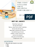 Pre-Test English Oral Reading For Grade 4