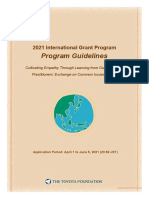 Toyota Foundation 2021 International Grant Program Guidelines