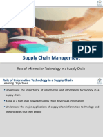 Supply Chain Management: Role of Information Technology in A Supply Chain