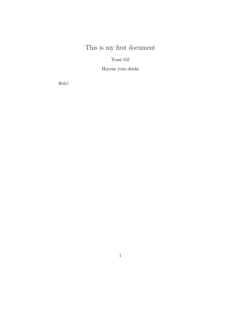 First Document by Yossi Gil | PDF | Lifestyle