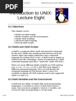 Introduction To UNIX: Lecture Eight: 8.1 Objectives