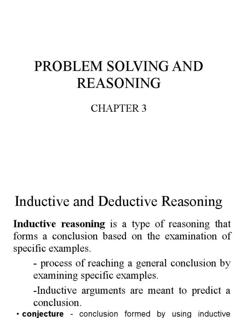Chapter 3 (Problem Solving) | PDF | Inductive Reasoning | Deductive ...