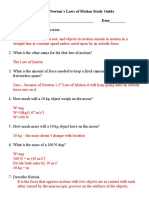 Physics: Newton's Laws of Motion Study Guide Name - Date