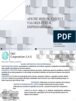 Afiche Mision, Vision y Valores Éticos Empresariales