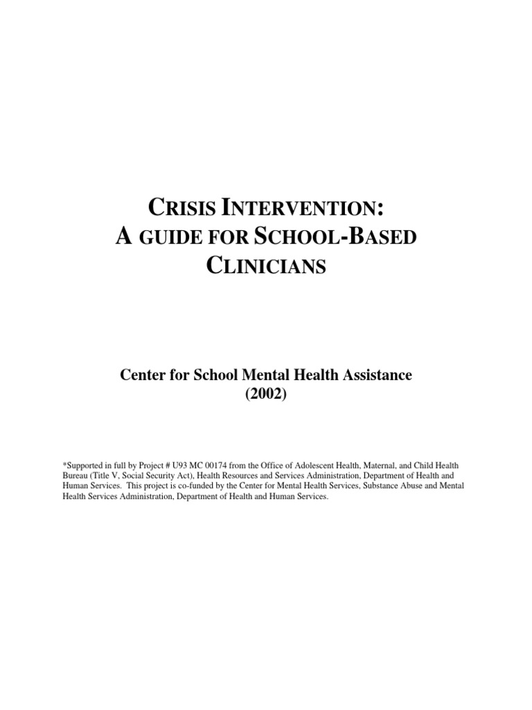 Crisis Intervention 2002AGuideforSchoolBasedClinicians | PDF ...