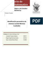 Identificación Paramétrica de Una Planta de Primer Orden Por Mínimos Cuadrados