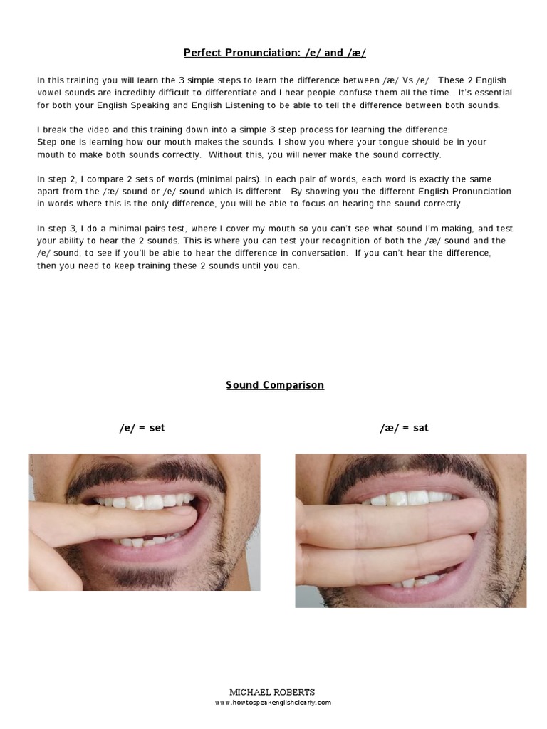 Learn the Difference Between /e/ and /æ/ Sounds | PDF | English ...