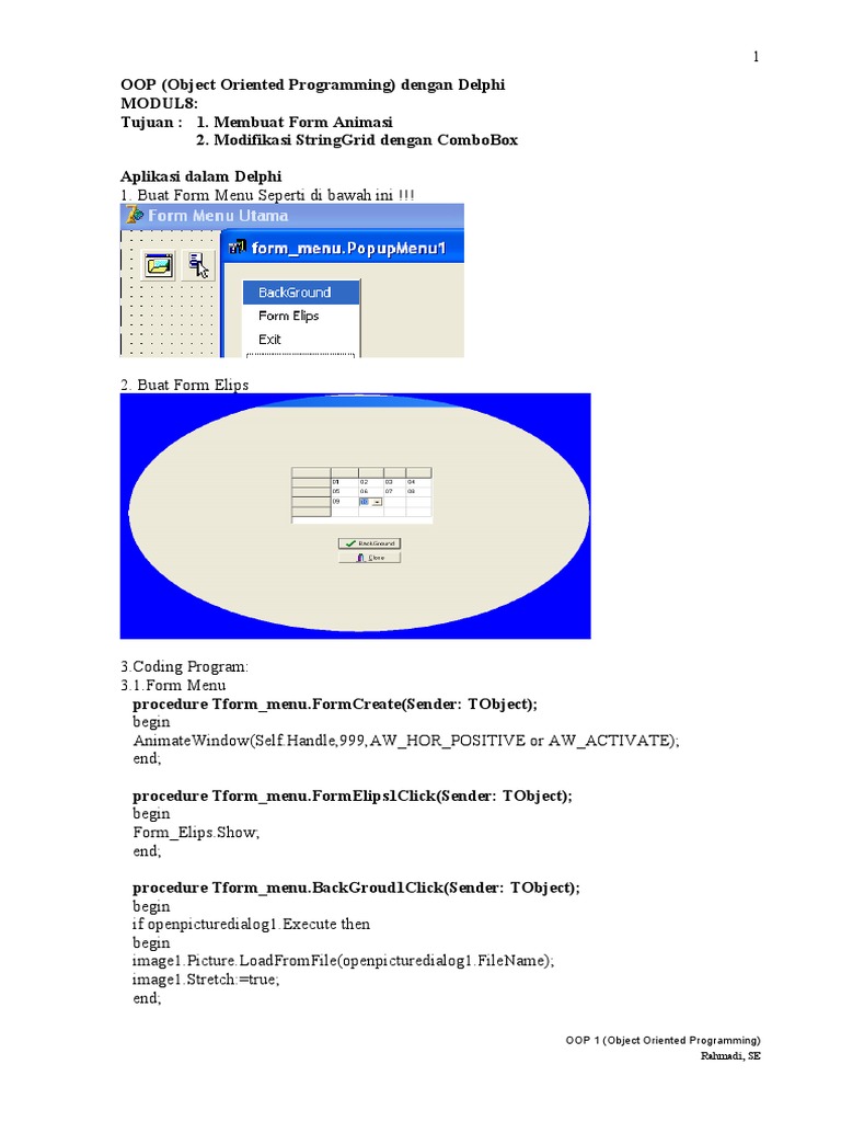 Combo Box Implementation in Delphi OOP | PDF | Object Oriented ...