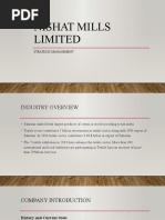 Nishat Mills Limited: Strategic Management