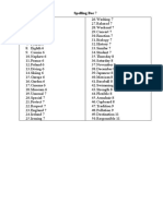Spelling Bee Words List