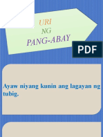 Pagsasanay - Uri NG Pang-Abay 10 Puntos