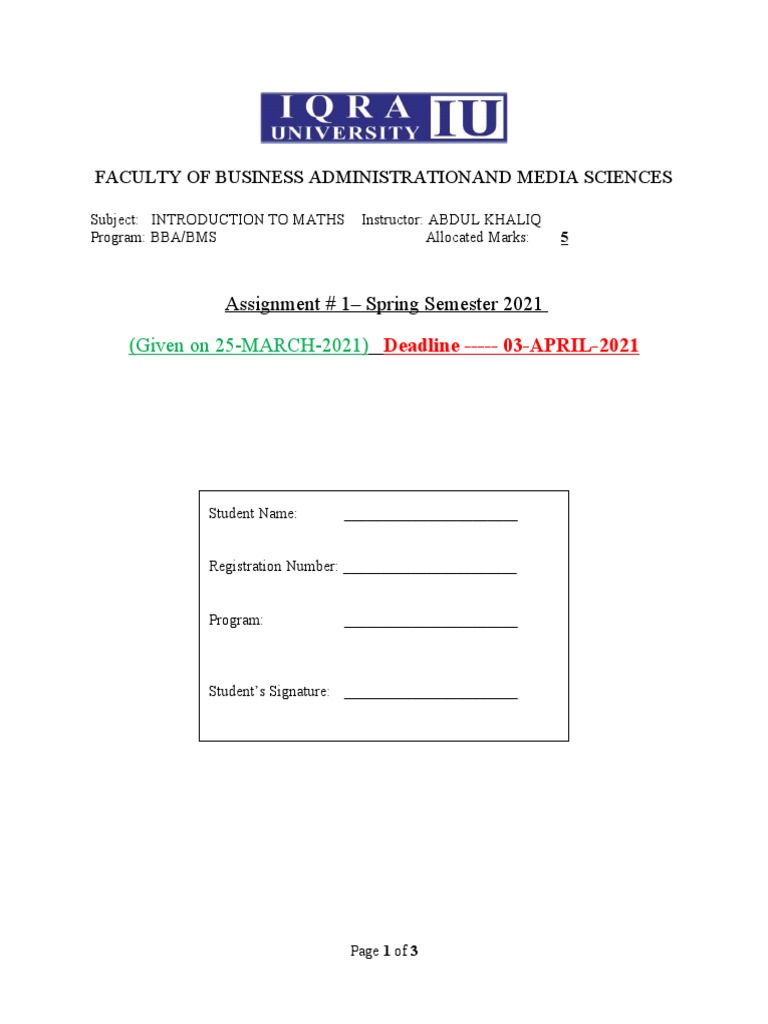 ITM - Assignment - 1 | PDF