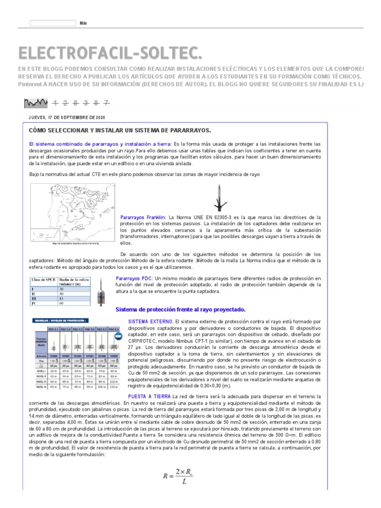 Instalación de Pararrayos: Guía Práctica | PDF | Electricidad ...