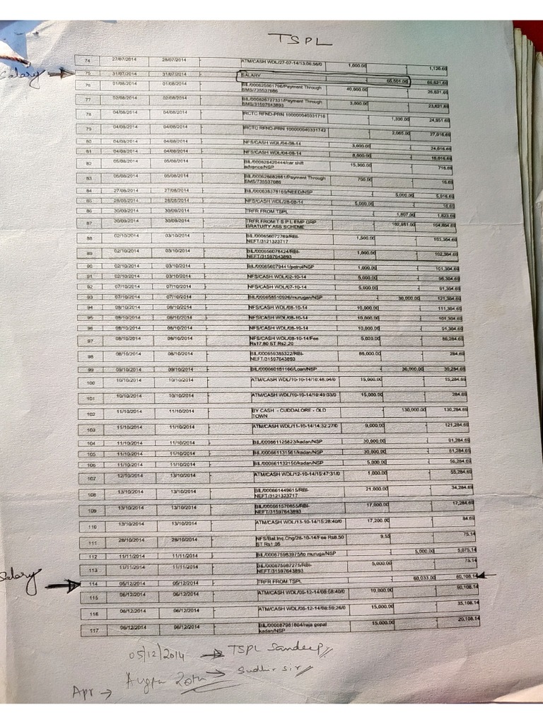 TSPL SALARY - Bank Statement | PDF