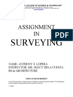 Assignment in Surveying - Units and Methods of Measurement