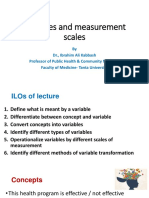 Variables and Measurement Scales