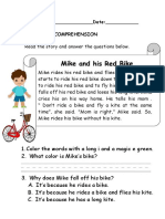 Read The Story and Answer The Questions Below.: Name: - Date: - B Reading Comprehension