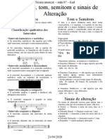 Teoria Musical - Intervalos, Tom, Semitom e Sinais de Alteração