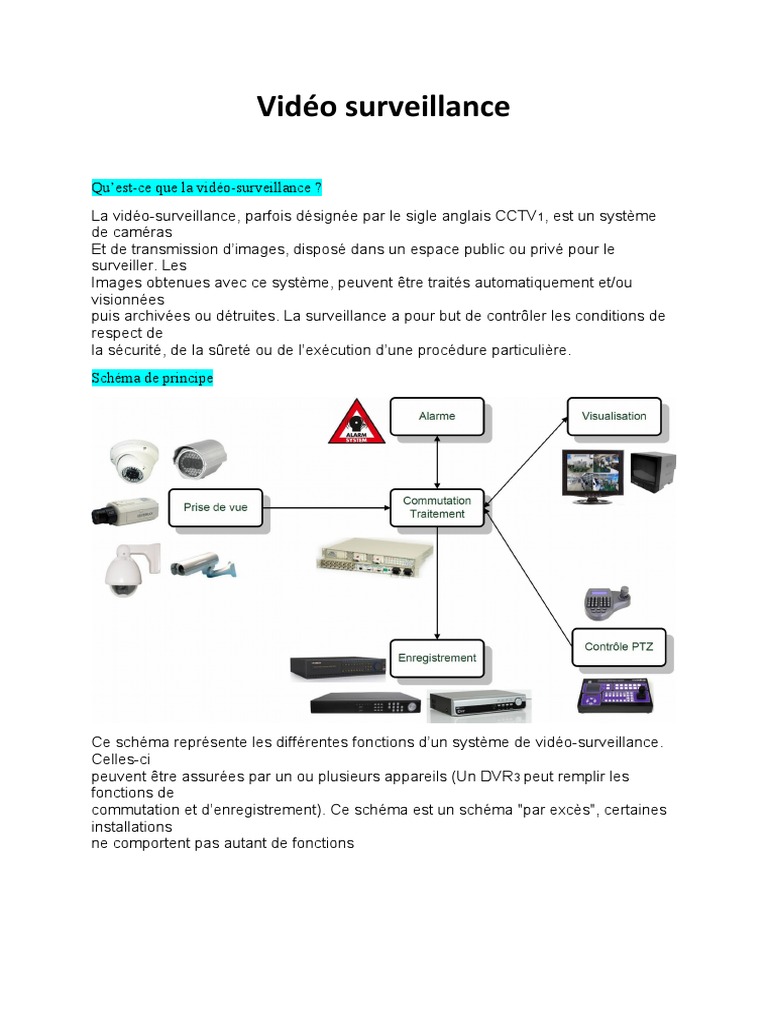 Faites Le Schéma Du Système De Vérification De La Transmission Video Surveillance | PDF | Surveillance | Câble coaxial