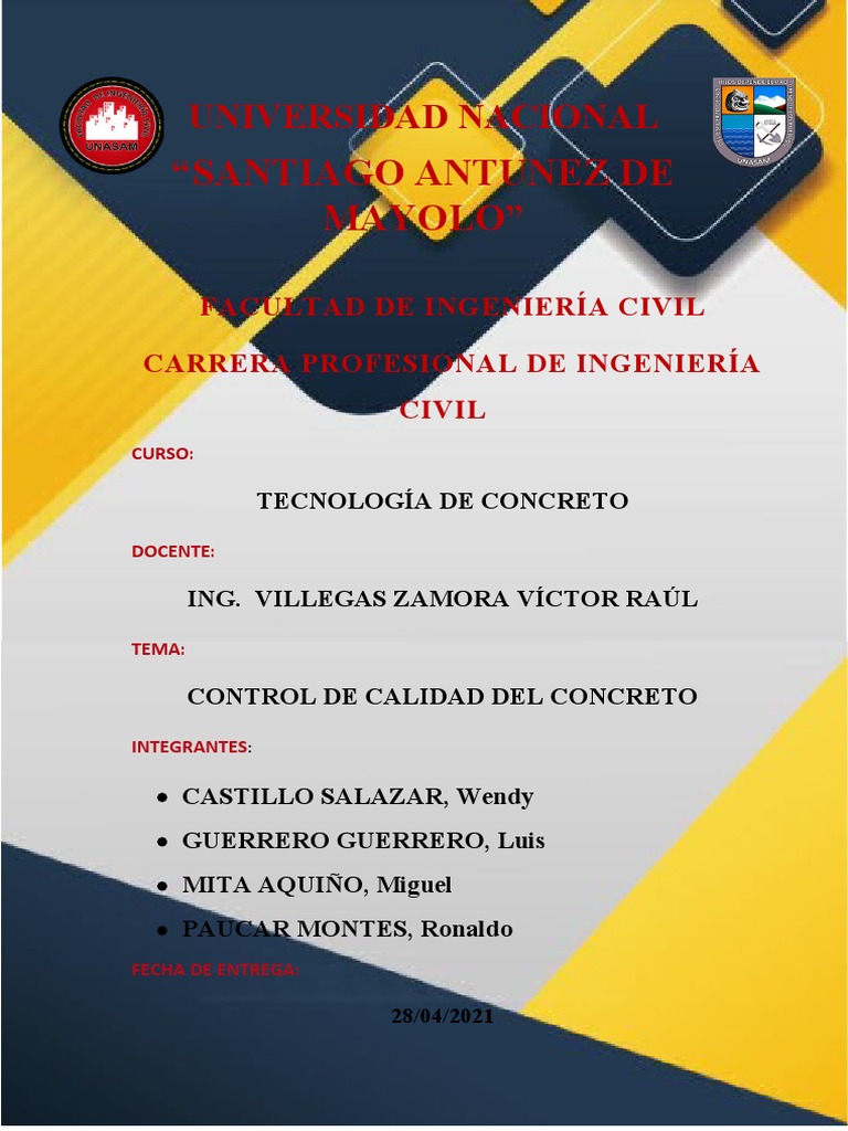 Control de Calidad del Concreto en Obras | PDF | Hormigón | Cemento