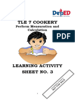 Tle 7 Cookery Perform Mensuration & Calcuation