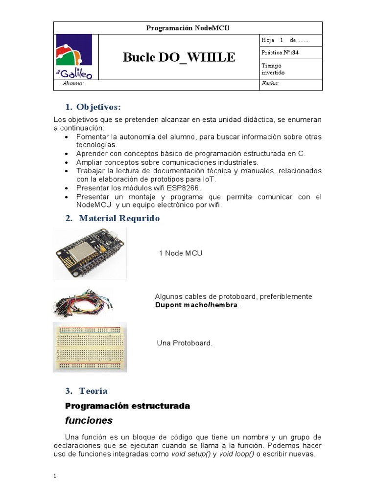 Programación NodeMCU: Bucle DO_WHILE | PDF | Desarrollo de software ...