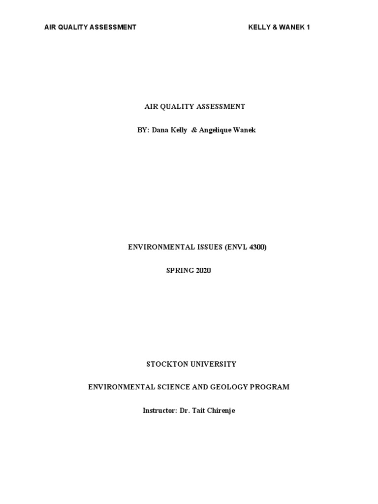 Air Quality Assessment Report | PDF | Air Pollution | Volatile Organic ...