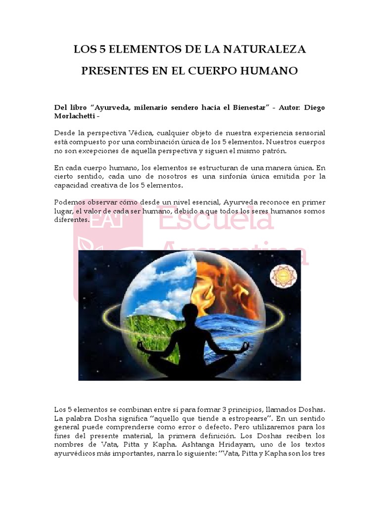 Elementos de la Naturaleza en el Cuerpo Humano | PDF