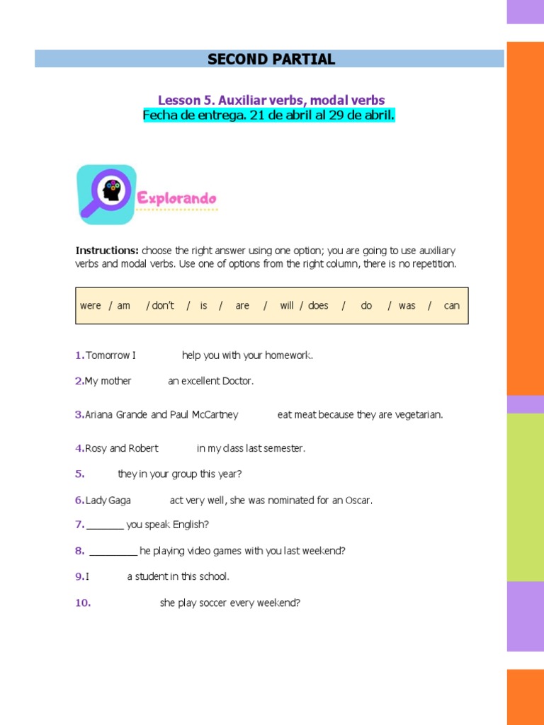 Verbos Auxiliares y Modales en Inglés | PDF | Verbo | Conjugación ...