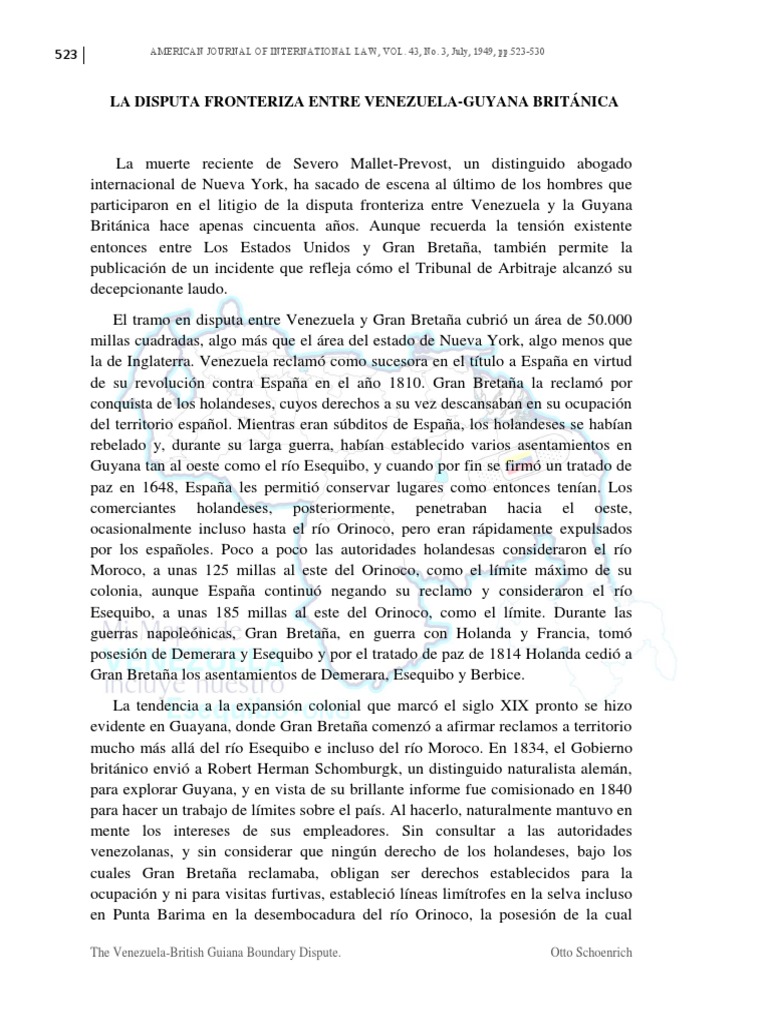 The VenezuelaBritish Guiana Boundary Dispute Otto Schoenrich 1949