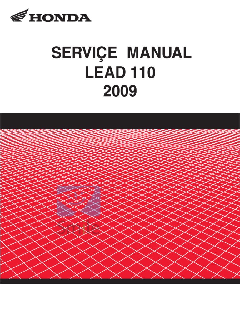 Honda Lead Nhx110 2009 Service Manual | PDF | Nut (Hardware) | Screw