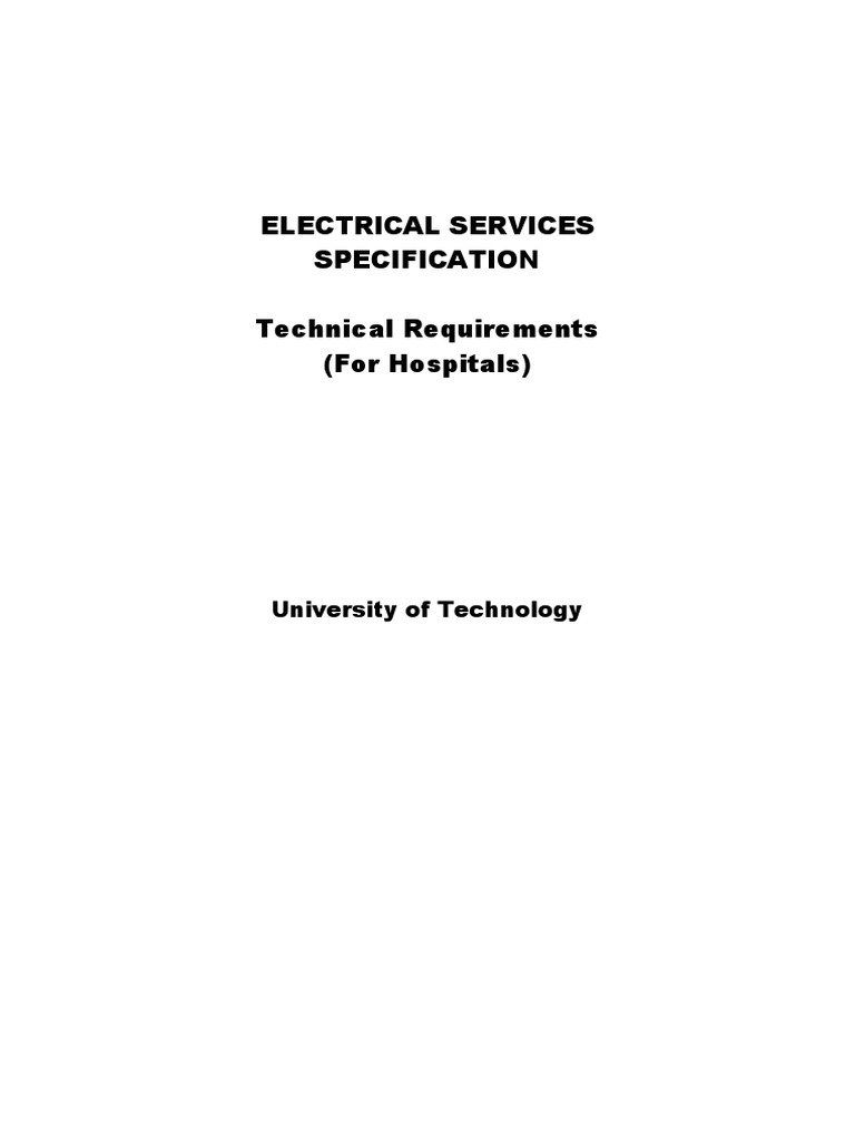 Electrical Services Specification for Hospitals | PDF | Transformer ...