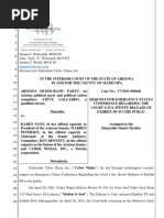 2021-04-30 Request For Emergency Status Conference Re The Court - S SUA Sponte Release of Exhibit D9 To The Public