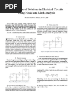 Comparison of Solutions in Electrical Circuits Using Nodal and Mesh Analysis