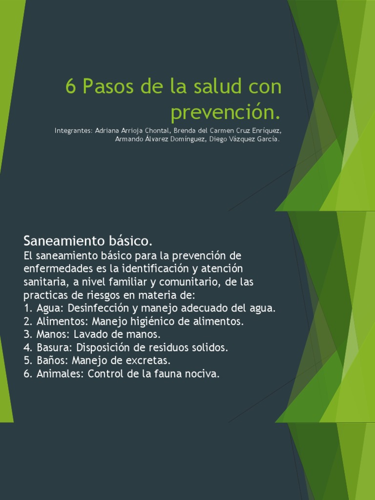 6 Pasos De La Salud Con Prevención Pdf Saneamiento Agua