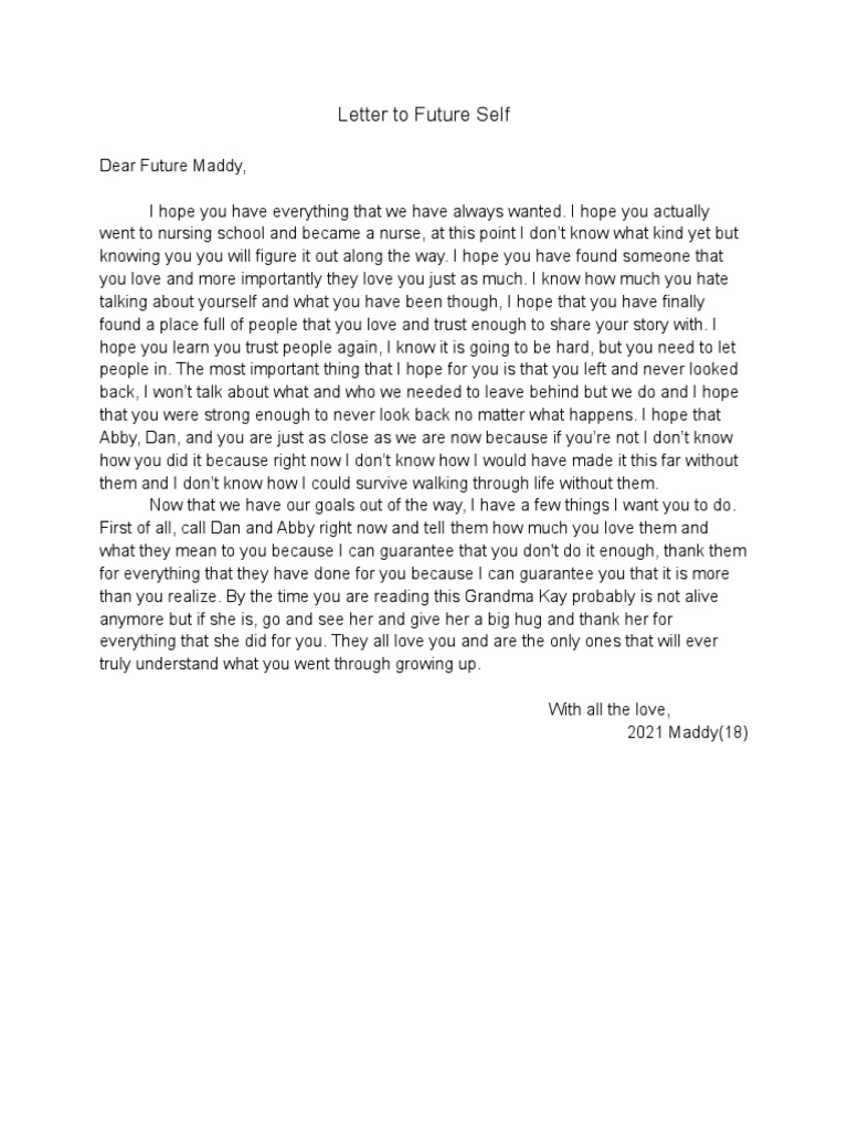 Letter To Future Self PDF