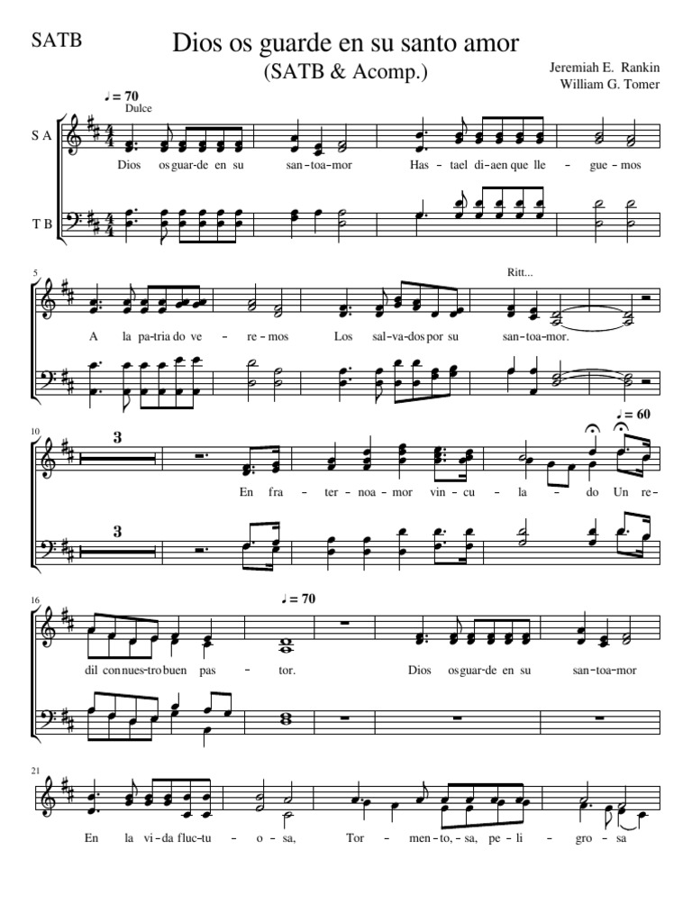 Dios Os Guarde en Su Santo Amor-SATB | PDF