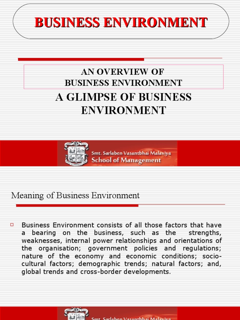 Introduction to business environment pdf