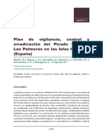 Plan de Vigilancia, Control y Erradicación Del Picudo Rojo de Las Palmeras en Las Islas Canarias (España)
