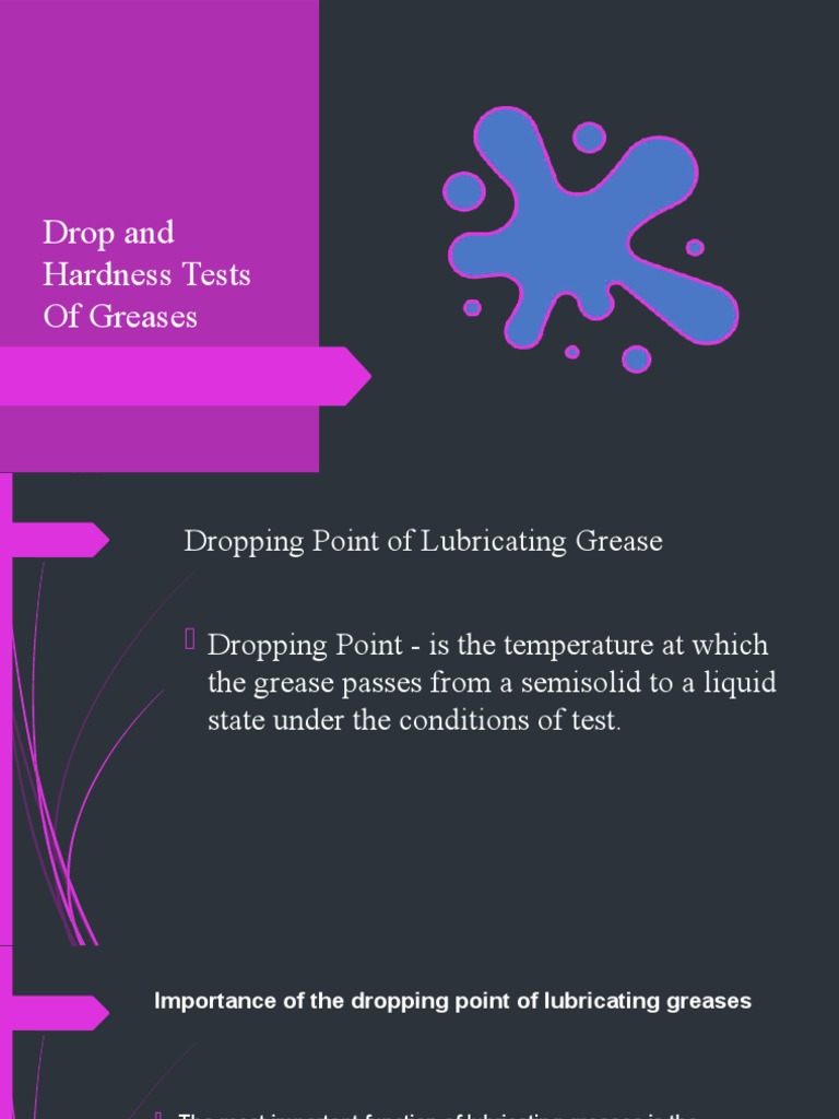 Drop and Hardness Tests of Greases PDF Lubricant Wear