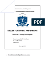 English For Finance and Banking: Case Study 1: Savings/Investing Plan