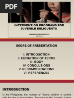 Intervention Programs For Juvenile Deliquents: Kimberly Mae Mirantes
