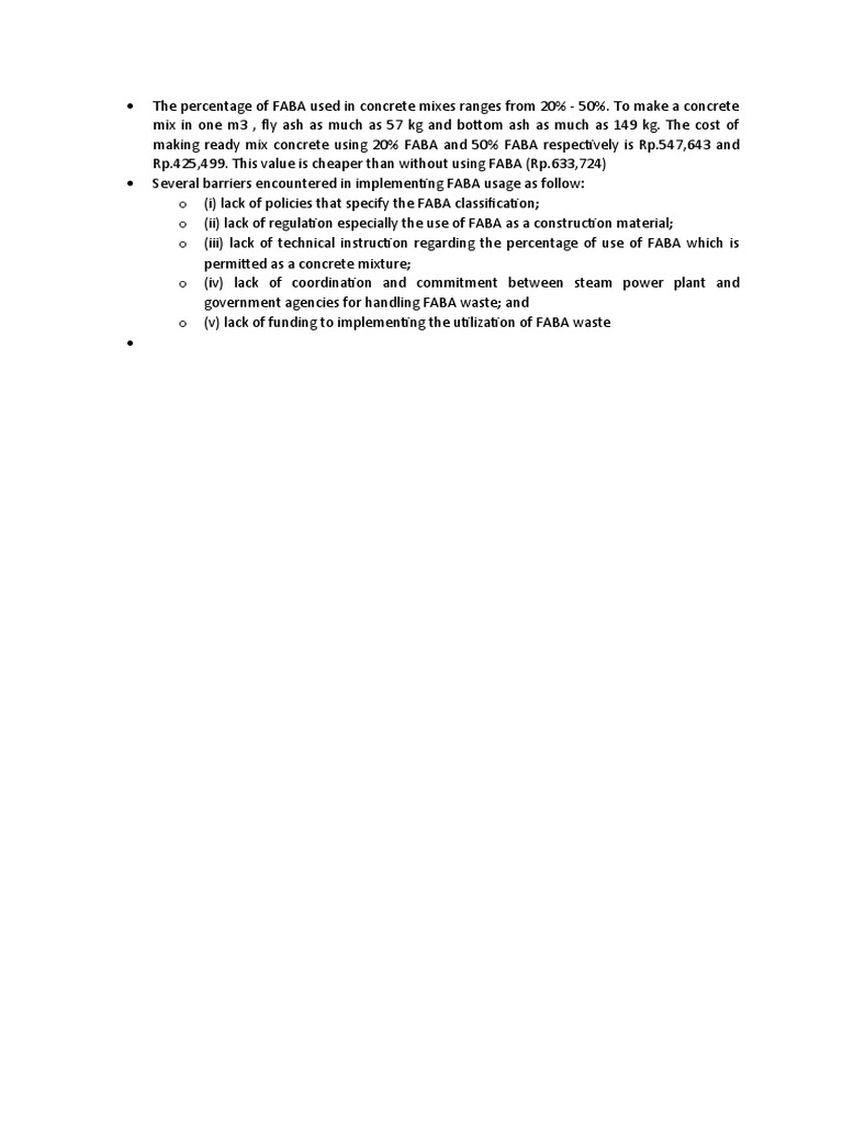 The Percentage of FABA Used in Concrete Mixes Ranges From 20 | PDF ...