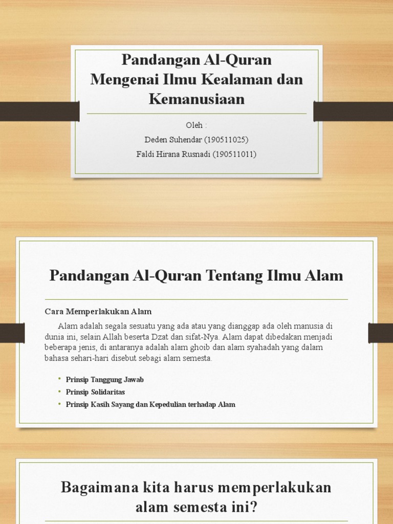 Pandangan Al-Quran tentang Alam dan Manusia | PDF | Ilmu Sosial | Filsafat